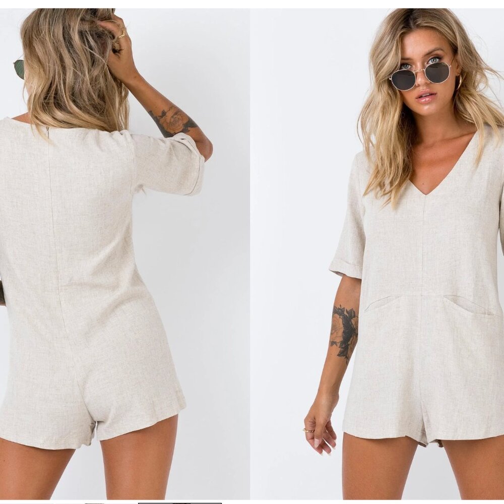 2/$30 Princess Polly Linen Romper 8